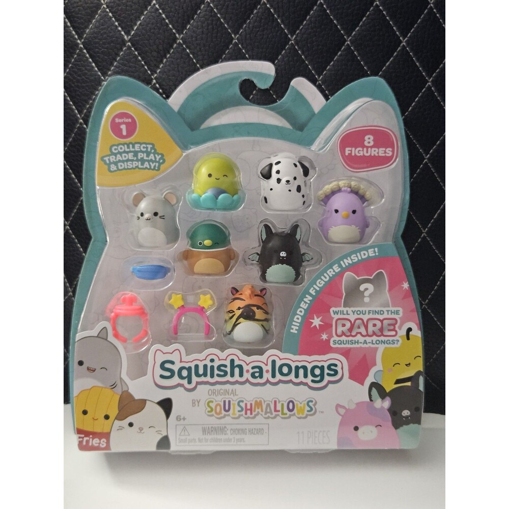 Squishmallows Squish-a-longs 8 Pk of Figurines with Ring & Accessories Series 1